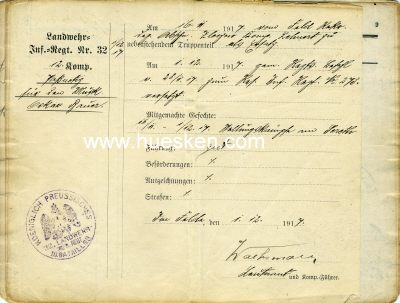 Photo 6 : MILITÄRPASS JK 1917 für den Musketier Bauer aus...