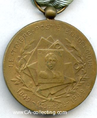 Foto 2 : POST-ERINNERUNGSMEDAILLE 1849-1924 / 1874-1949. Bronze...