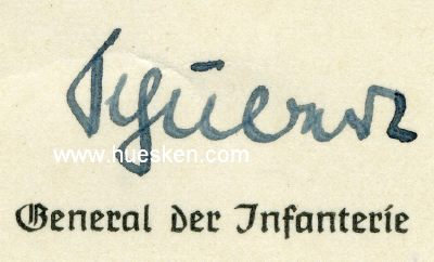 SCHUBERT, Albrecht. General der Infanterie,...