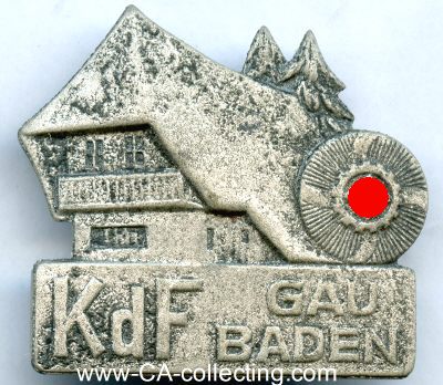 KDF-ABZEICHEN 'KdF Gau Baden'. Aluminium. 34x38mm an...