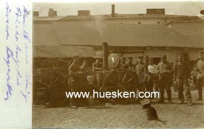 PHOTO 9x14cm: 'Gulaschkanone'. 1915 als Feldpost...