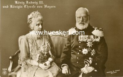 PHOTO-POSTKARTE König Ludwig III. und Königin...