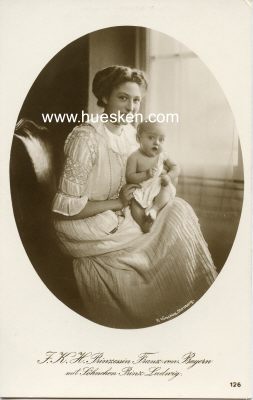 PHOTO-POSTKARTE I.K.H. Prinzessin Franz von Bayern mit...
