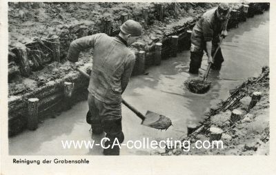 PHOTO-POSTKARTE 'Reinigung der Grabensohle'. 1941 mit...