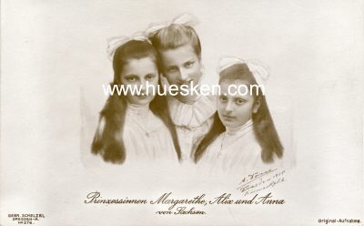 PHOTO-POSTKARTE Prinzessinnen Margarethe, Alix und Anna...