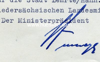 HELLWEGE, Heinrich. CDU-Politiker, Bundesminister und...