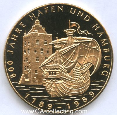 MEDAILLE 1989 zur 800 Jahrfeier des Hamburger Hafen....