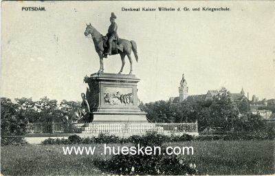 POSTKARTE 'Potsdam - Denkmal Kaiser Wilhelm d.G. und...