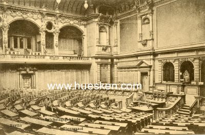 POSTKARTE um 1910 'Reichstagsgebäude Plenarsaal'