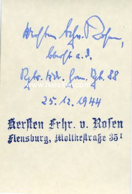 Foto 2 : ROSEN, Kersten Freiherr von. Oberst des Heeres,...