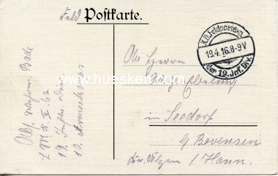 Photo 2 : POSTKARTE 'Heil und Sieg', 1916 als Feldpost der 19....