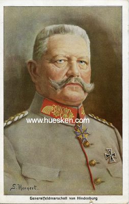 FARB-POSTKARTE Generalfeldmarschall von Hindenburg nach...