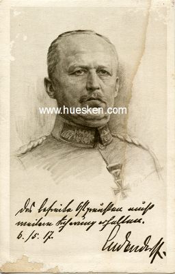 PORTRÄTPOSTKARTE Generalleutnant Ludendorff. Von...