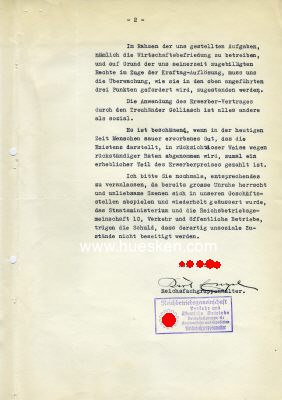Foto 2 : DAF-DIENSTSCHREIBEN des Reichsfachgruppenleiters Engel an...