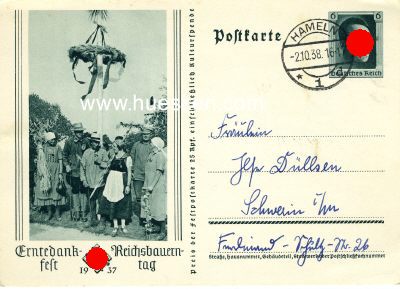 GANZSACHE-POSTKARTE 1937 'Erntedankfest Reichsbauerntag...