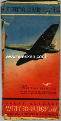 DEUTSCHE LUFTHANSA (DLH). Winterflugplan 1937/38 mit...