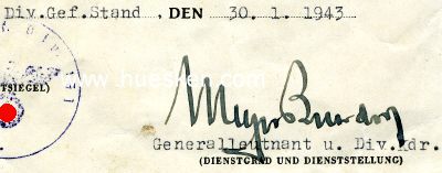 MEYER-BÜRDORF, Heinrich. General der Artillerie beim...