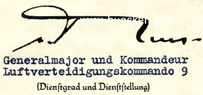 RENZ, Otto Wilhelm von. General der Flakartillerie,...