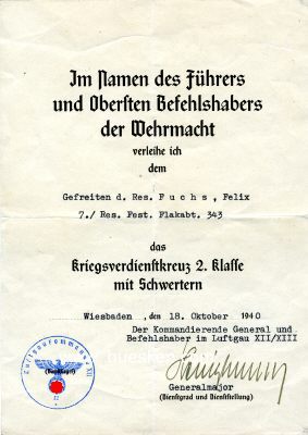 Foto 2 : HEILIGBRUNNER, Friedrich (Fritz). General der...