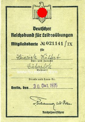 MITGLIEDSKARTE des Deutschen Reichsbund für...