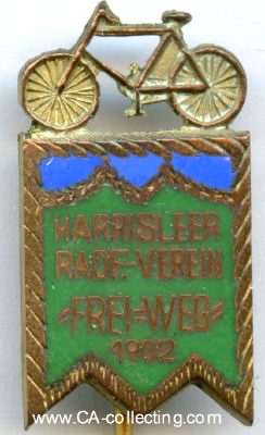 HARRISLEER RADFAHR-VEREIN 'FREI-WEG' 1902. Emailliertes...