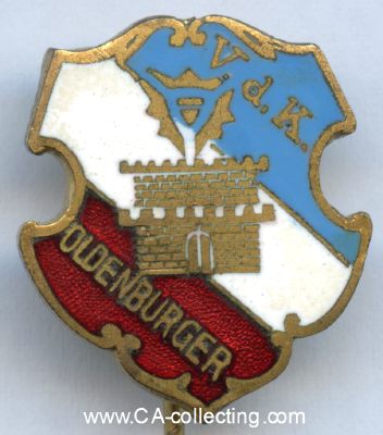 V.d.K. OLDENBURGER. Mitgliedsabzeichen um 1910. Vergoldet...
