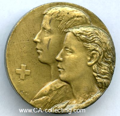 BUNDESFEIERABZEICHEN 1949. Bronze 25mm an Nadel.