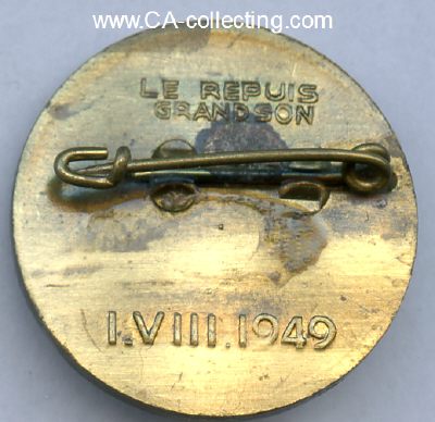 Foto 2 : BUNDESFEIERABZEICHEN 1949. Bronze 25mm an Nadel.