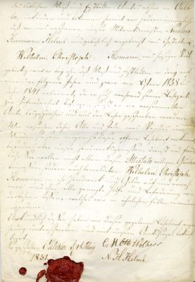 OLDESLOE. Lehrbrief 1851 der geschworenen Altersleute der...