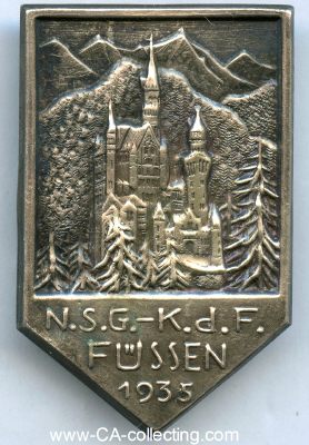 KDF-ABZEICHEN 'NSG - K.d.F. Füssen 1934'....