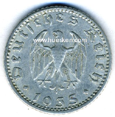 Photo 2 : DEUTSCHES REICH. 50 Pfennig 1935 A, ss.