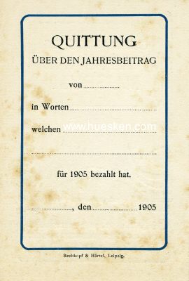 Photo 2 : NÜRNBERG. Quittung über den Jahresbeitrag 1905...