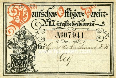 MITGLIEDSKARTE Nr. 07941 Deutscher Offizier-Verein 1884...