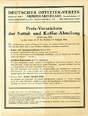 PREIS-VERZEICHNIS 1924 des Armeewarenhaus Deutscher...