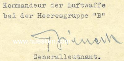 BIENECK, Hellmuth. General der Flieger, 1918 Führer...