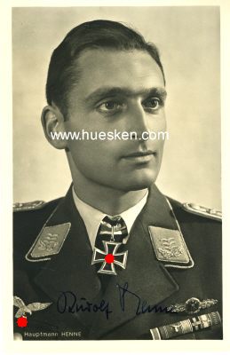 HENNE, Rudolf. Major der Luftwaffe, Kommandeur...