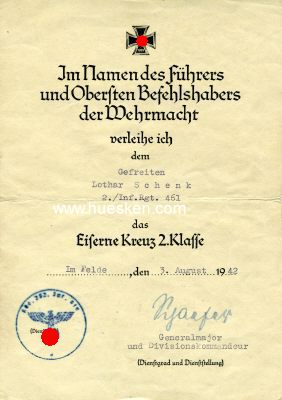 Photo 2 : SCHAEFER, Hans. Generalleutnant des Heeres, Kommandeur...