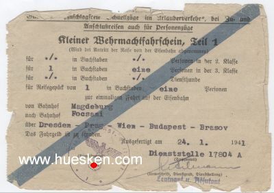 KLEINER WEHRMACHTSFAHRSCHEIN, Teil 2 datiert 1941/42