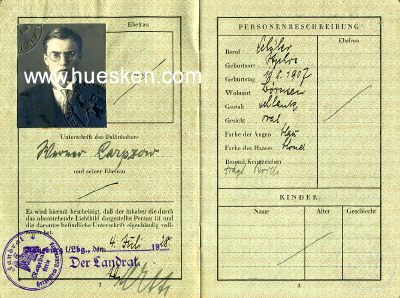 Foto 2 : REISEPASS DEUTSCHES REICH ausgestellt Ratzeburg 1928, mit...