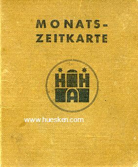MONATS-ZEITKARTE 1952/53 Hamburger...