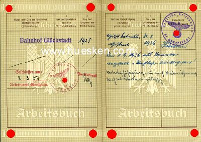 Foto 2 : ARBEITSBUCH DEUTSCHES REICH ausgestellt 1936 für den...