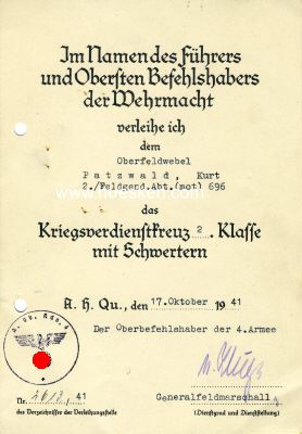 Photo 2 : KLUGE, Günther von. Generalfeldmarschall des Heeres,...