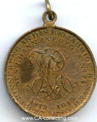 Foto 2 : 100 JAHR-JUBILÄUMSMEDAILLE 1813-1913 des 1....