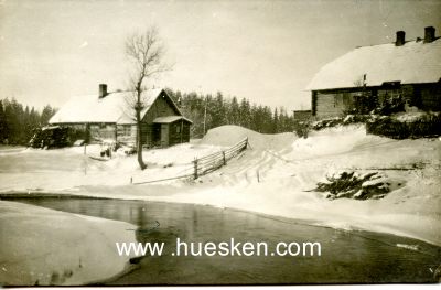 PHOTO 9x14cm: Zwei Häuser in verschneiter...