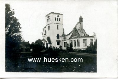 PHOTO 13x9cm: Zerstörte Kirche. 1917 rückseitig...