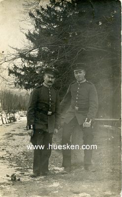 PHOTO 14x9cm: Zwei Soldaten in Gardeuniform. Als Feldpost...