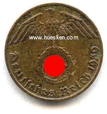 Photo 2 : DEUTSCHES REICH. 1 Reichspfennig 1939 J, s.