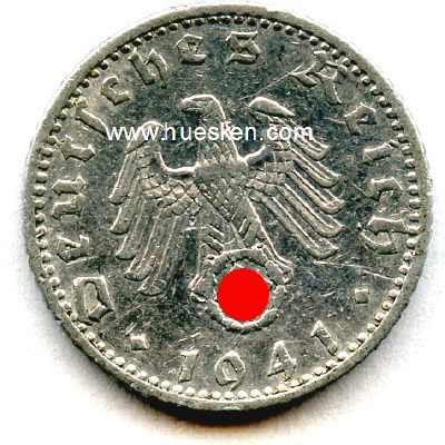 Foto 2 : DEUTSCHES REICH. 50 Reichspfennig 1941 A. Aluminium, ss.