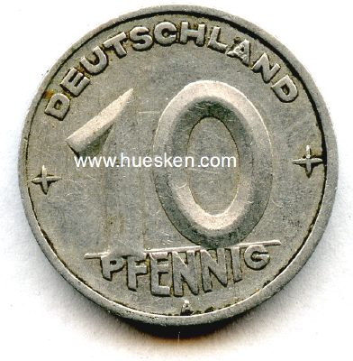 DEUTSCHE DEMOKRATISCHE REPUBLIK (DDR). 10 Pfennig 1950 A,...