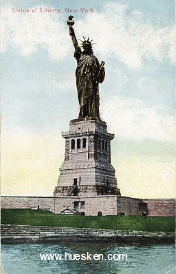 FARB-POSTKARTE 'Statue of Liberty New York'. 1910...